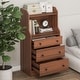 preview thumbnail 5 of 8, Gymax 3-Drawer Dresser 44'' Tall Wood Storage Organizer Chest w/ 2