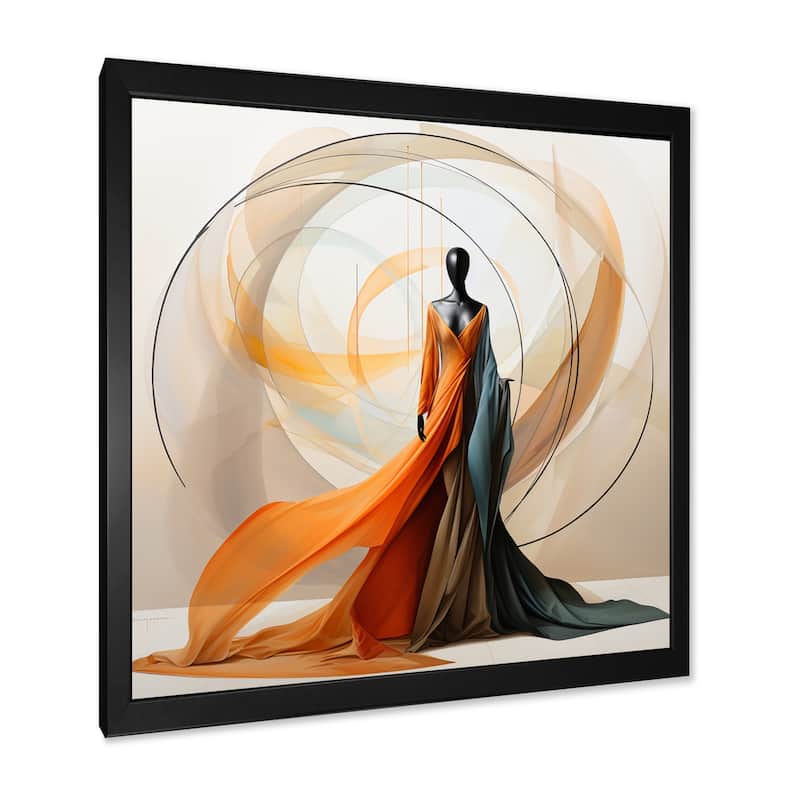 Designart "Abstract Contemporary African Dancer I" African American Woman Framed Wall Art Living Room