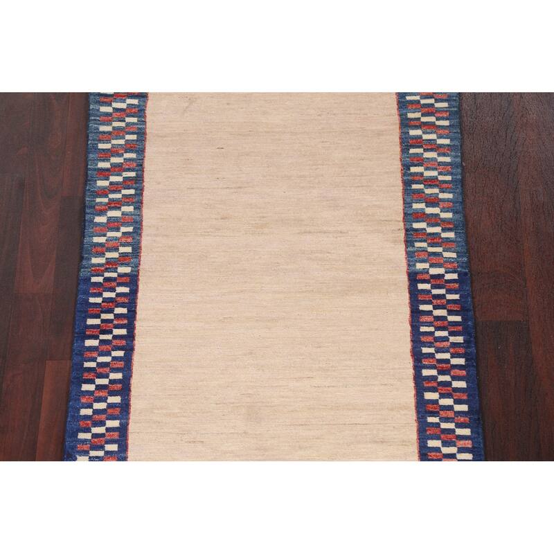 Gabbeh Kashkoli Oriental Staircase Runner Rug Hand-knotted Wool Carpet - 2'10" x 7'11"
