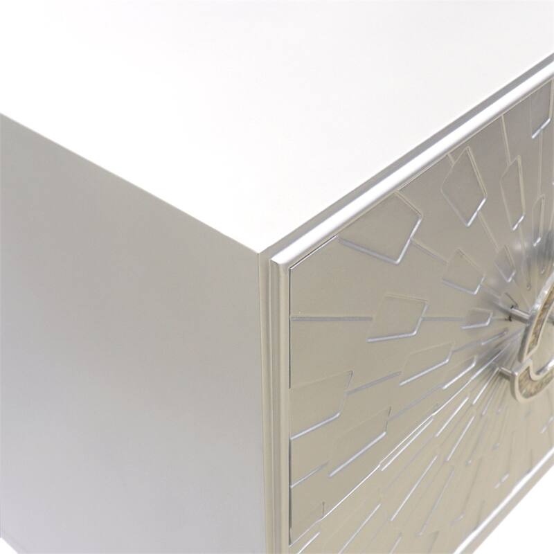 Pasargad Home Pearl Wood Nightstand with Metal Frame
