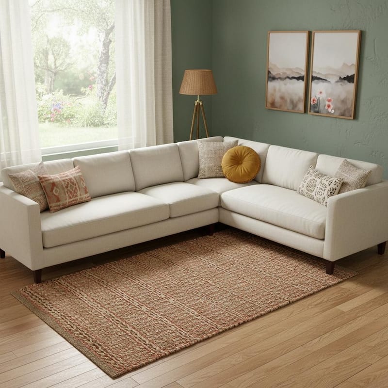 HomeRoots No Pattern and Not Solid Color Bohemian Rectangle Area Rug - 9' X 12' - 9' X 12'