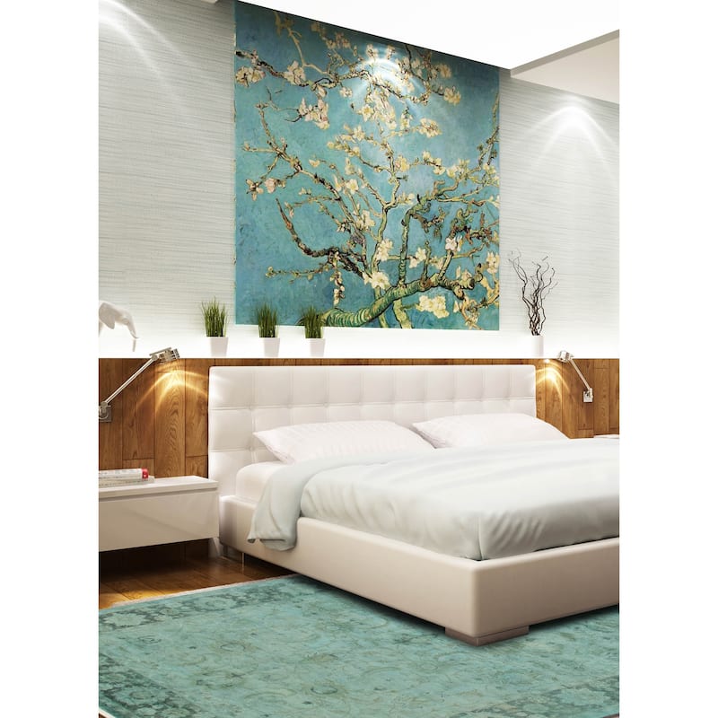 ECARPETGALLERY Hand-knotted Vibrance Cyan Wool Rug - 6'1 x 8'11