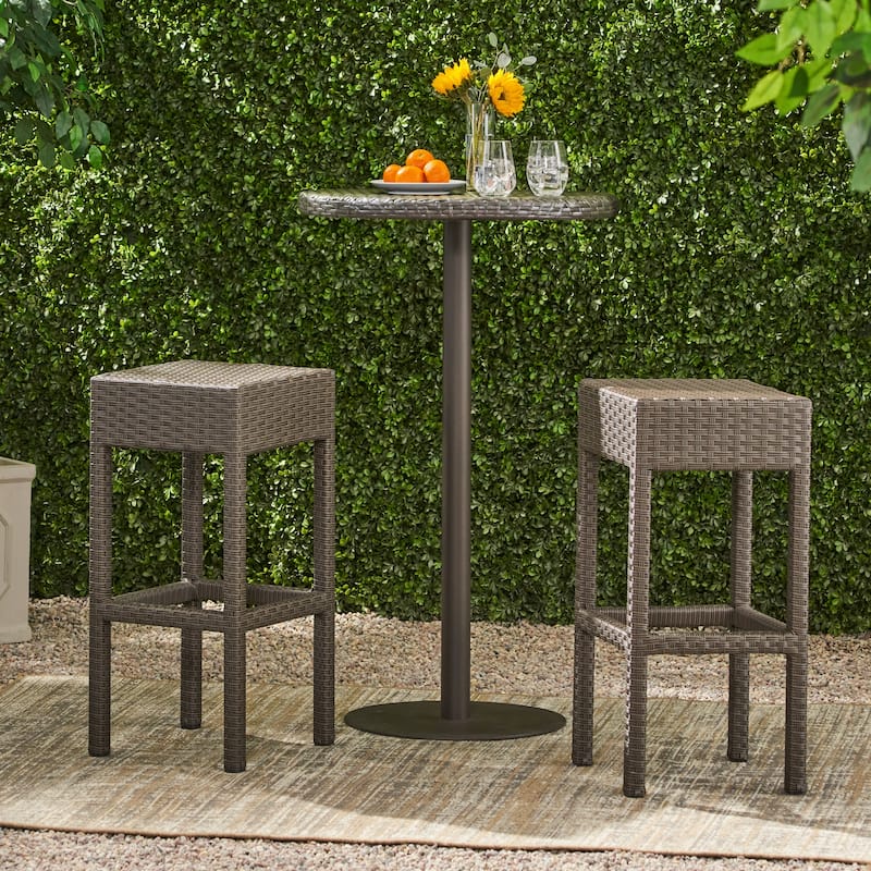 Fairfax Outdoor Brown Wicker Backless Counter Stool (Set of 2) by Havenside Home - Set of 2
