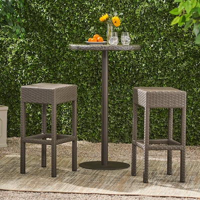 Fairfax Outdoor Brown Wicker Backless Counter Stool (Set of 2) by Havenside Home