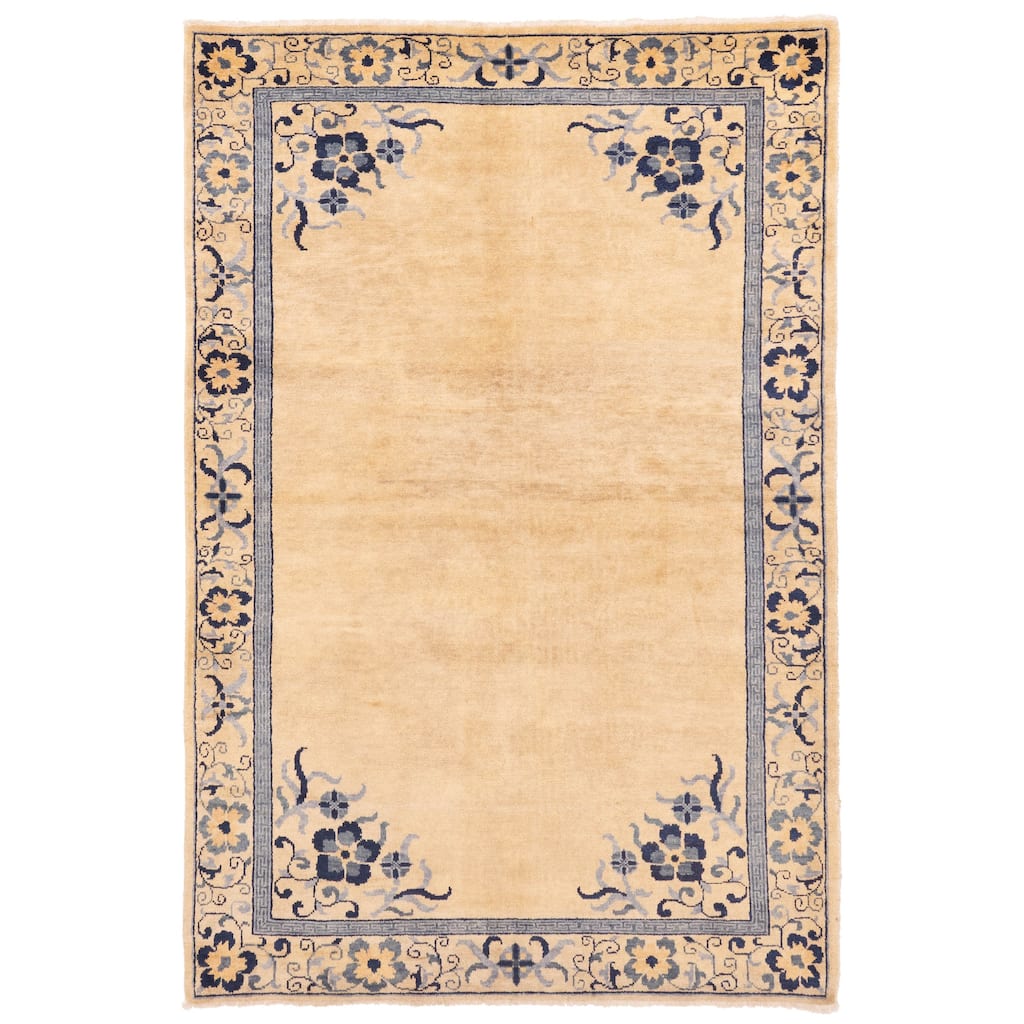 ECARPETGALLERY Hand-knotted Aubusson Cream Wool Rug - 6'0 x 9'0
