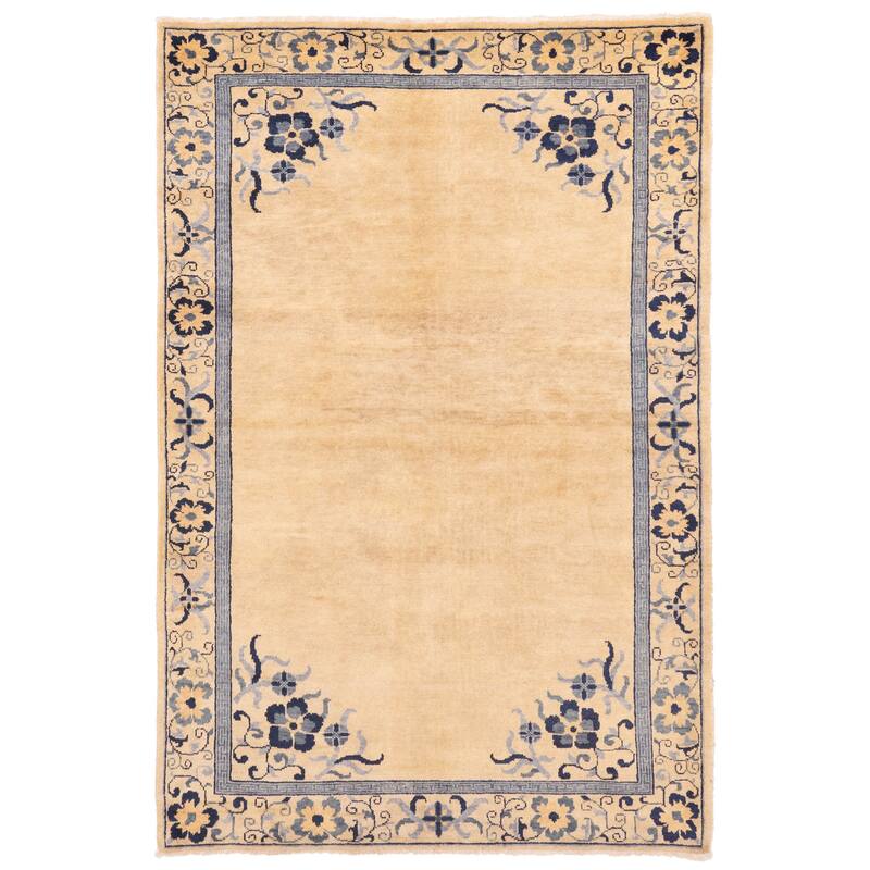 ECARPETGALLERY Hand-knotted Aubusson Cream Wool Rug - 6'0 x 9'0