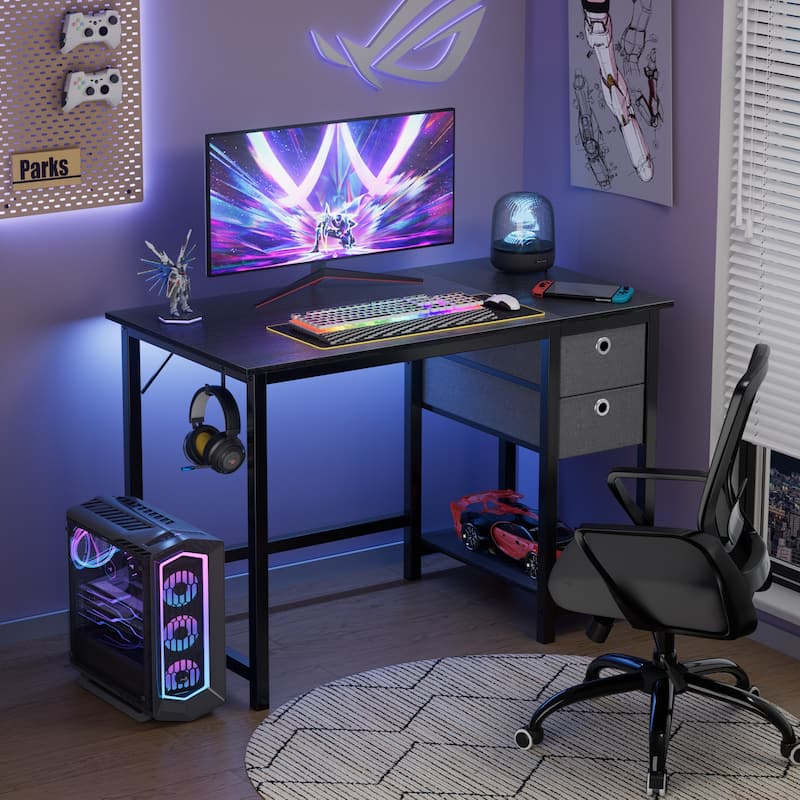 Modern Computer Office Desk with 2 Storage Drawers