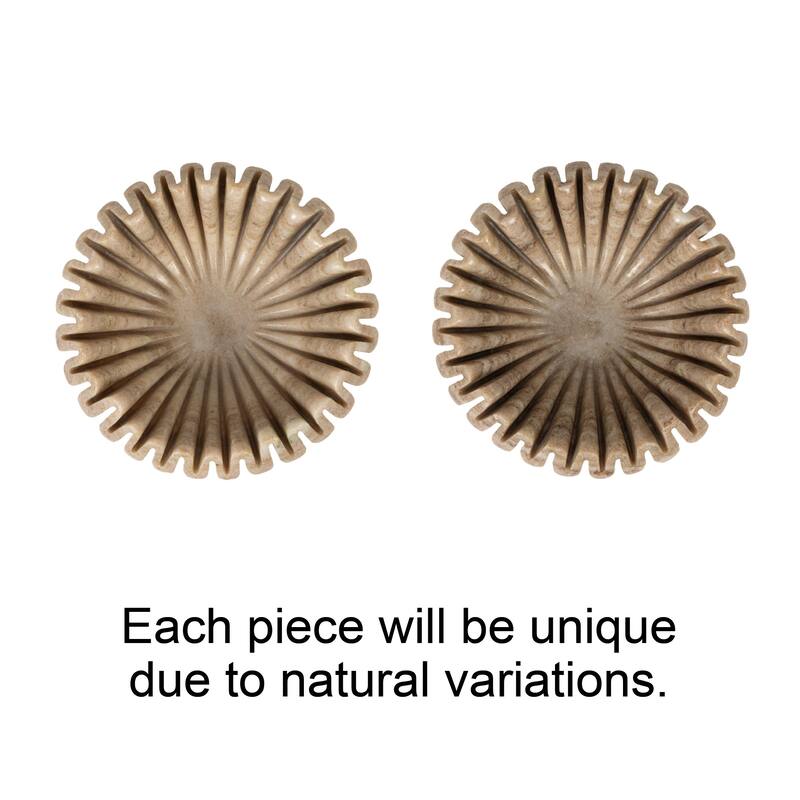 Marble Pleated Dish - 7.0"L x 7.0"W x 2.5"H