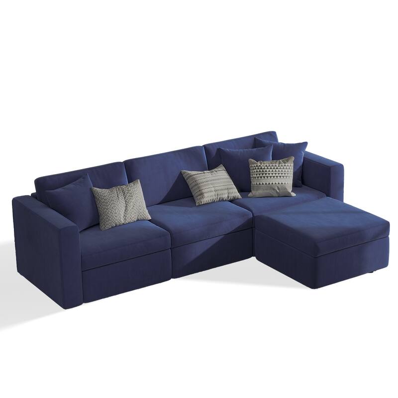 Pocassy Cloud Sectional Couch Upholstered Velvet Couches