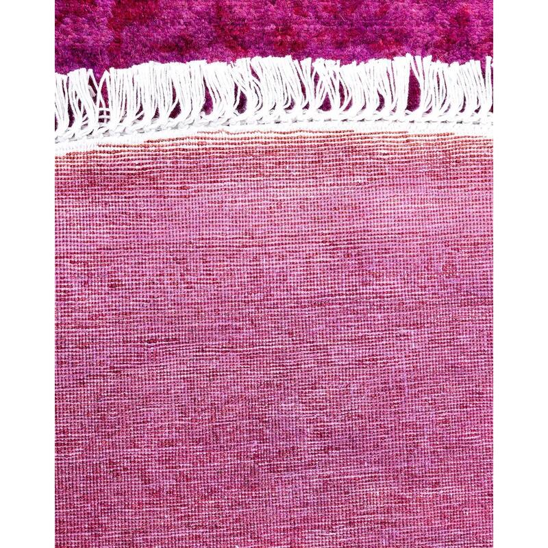 Contemporary Overdyed Wool Hand Knotted Round Area Rug - 6' 1" x 6' 1"