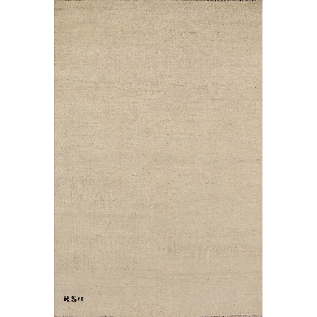 Modern Gabbeh Oriental Rug Handmade Solid Wool Carpet - 3'3"x 5'0"