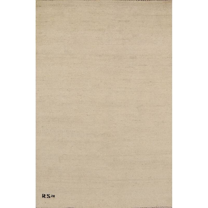 Modern Gabbeh Oriental Rug Handmade Solid Wool Carpet - 3'3"x 5'0"