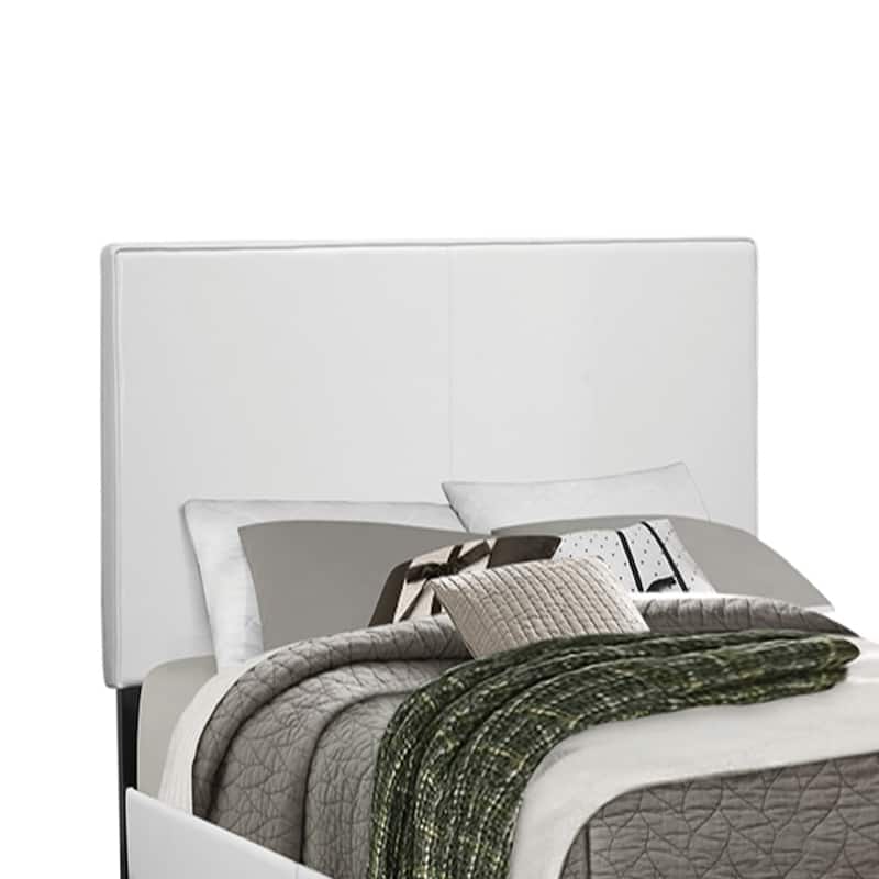 Leatherette Upholstered Platform Bed in White