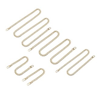 Uxcell Gold Tone Iron Flat Chain Strap - 55 Inch Handbag Chain With Toggle Clasps For Shoulder Bags & DIY