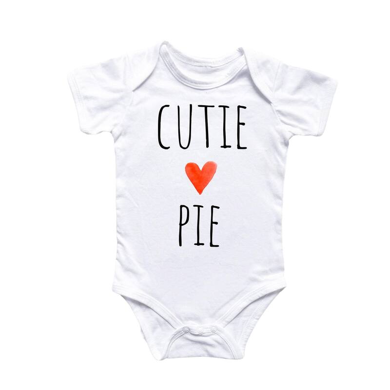 Cutie Pie Heart - Baby Boy Girl Clothes Infant Bodysuit Funny Cute Newborn - White - 0-3M