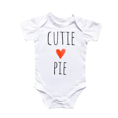 Cutie Pie Heart - Baby Boy Girl Clothes Infant Bodysuit Funny Cute Newborn
