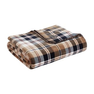 Wrangler King Size Plush Fleece Blanket - Ultra Soft, Reversible, Western Saddle Stripe Green