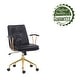 preview thumbnail 9 of 21, Porthos Home Tilly Office Chair, PU Leather, Gold Chrome Roller Base