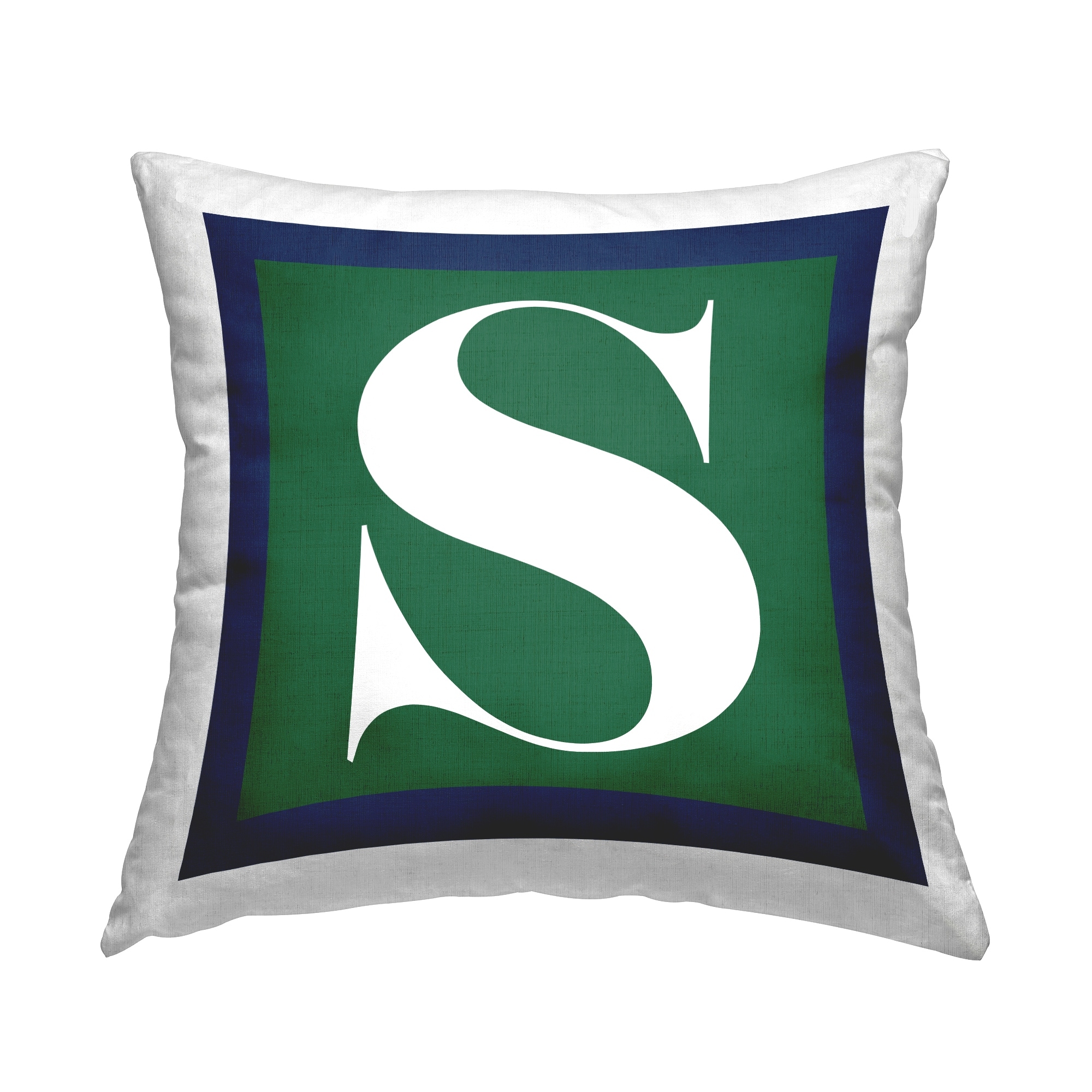 Stupell Bold Green Letter Throw Pillow Design by Lil' Rue