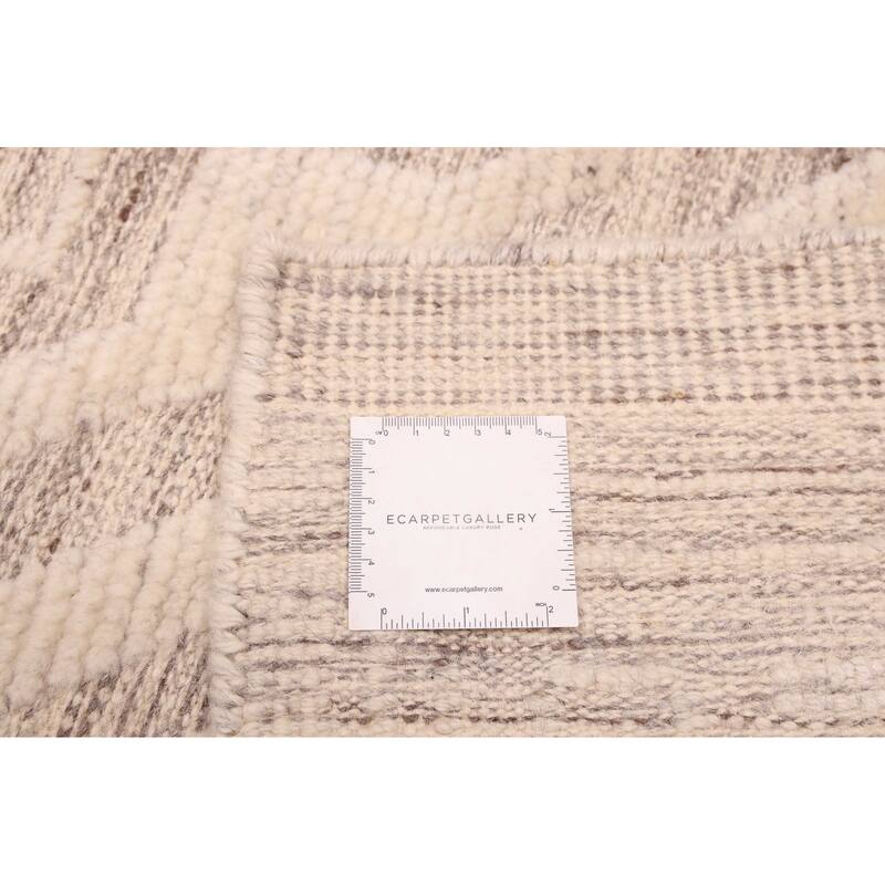 ECARPETGALLERY Hand-knotted Looma Cream Wool Rug - 7'10 x 9'10