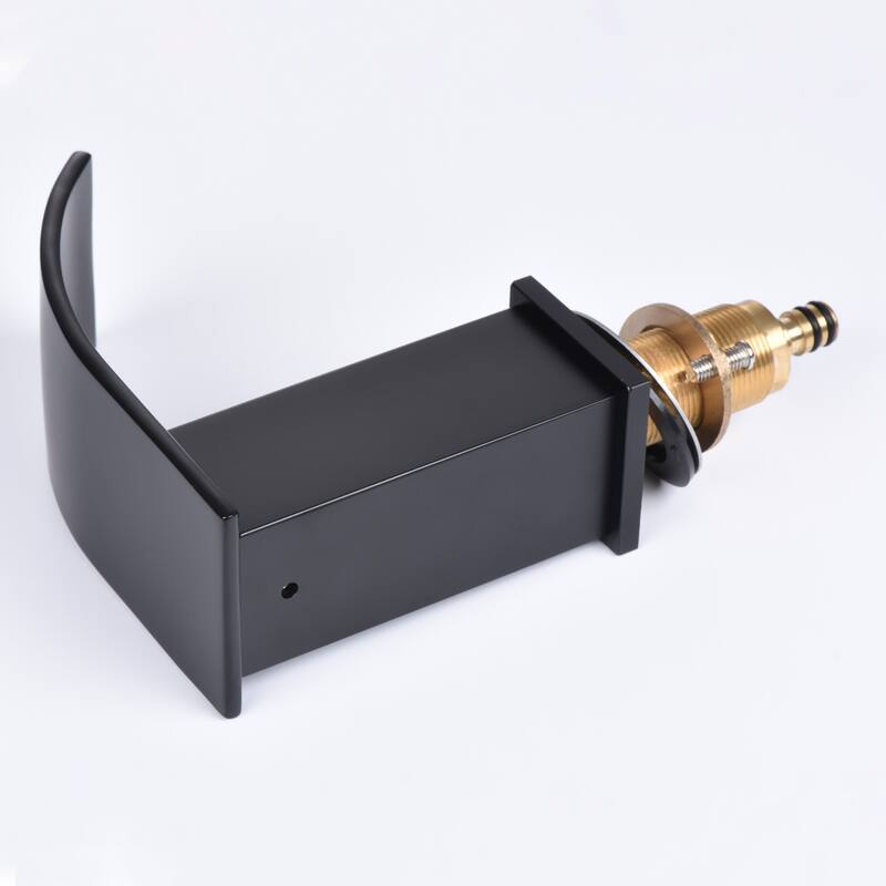 2-Handle Waterfall Bathroom Sink Faucet, Widespread Bathroom Faucets for Sink - Matte Black