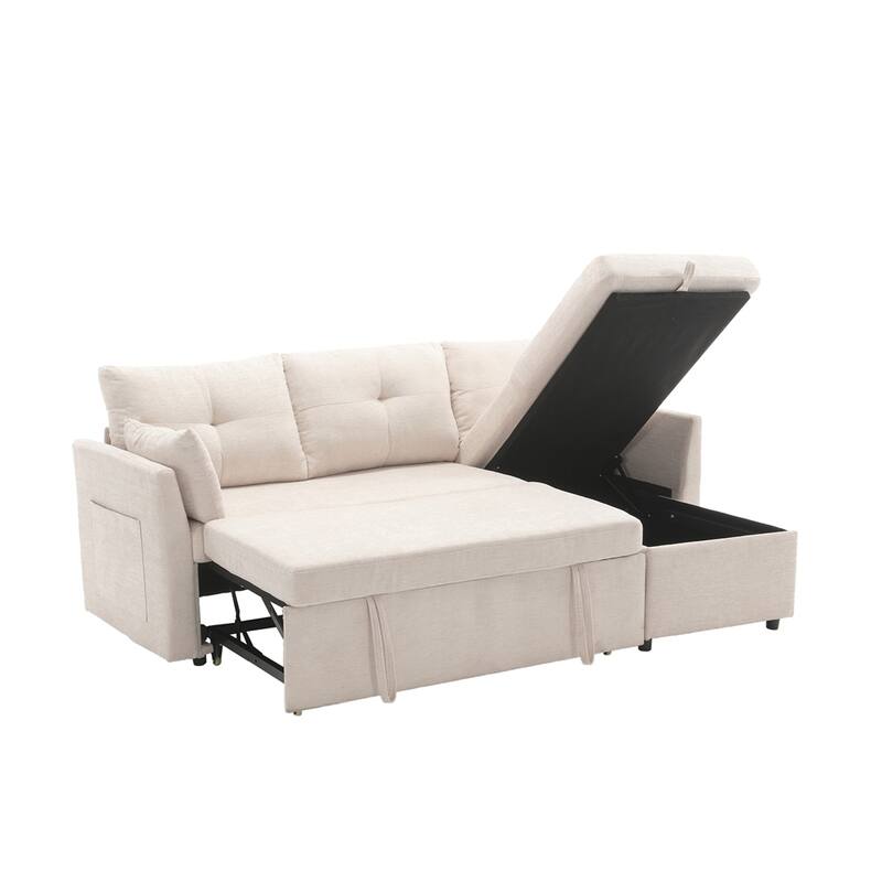 L Shaped Modular Sectional Sofa w/ Reversible Chaise and Storage Seat