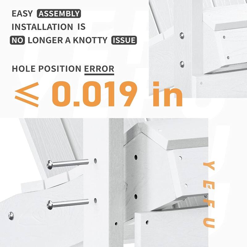 WINSOON All Weather HIPS Outdoor Plastic Adirondack Chairs Set of 2