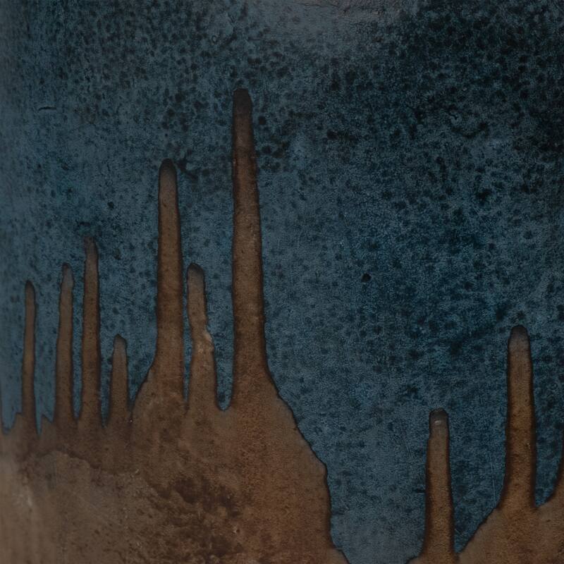 Ceramic Round Two-Tone Decorative Flower Vase