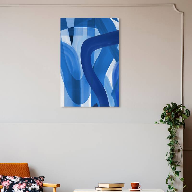 Wynwood Studio Canvas Abstract Greek Waves III Blue and Nautical & Coastal Wall Art Canvas Print - 30 x 20