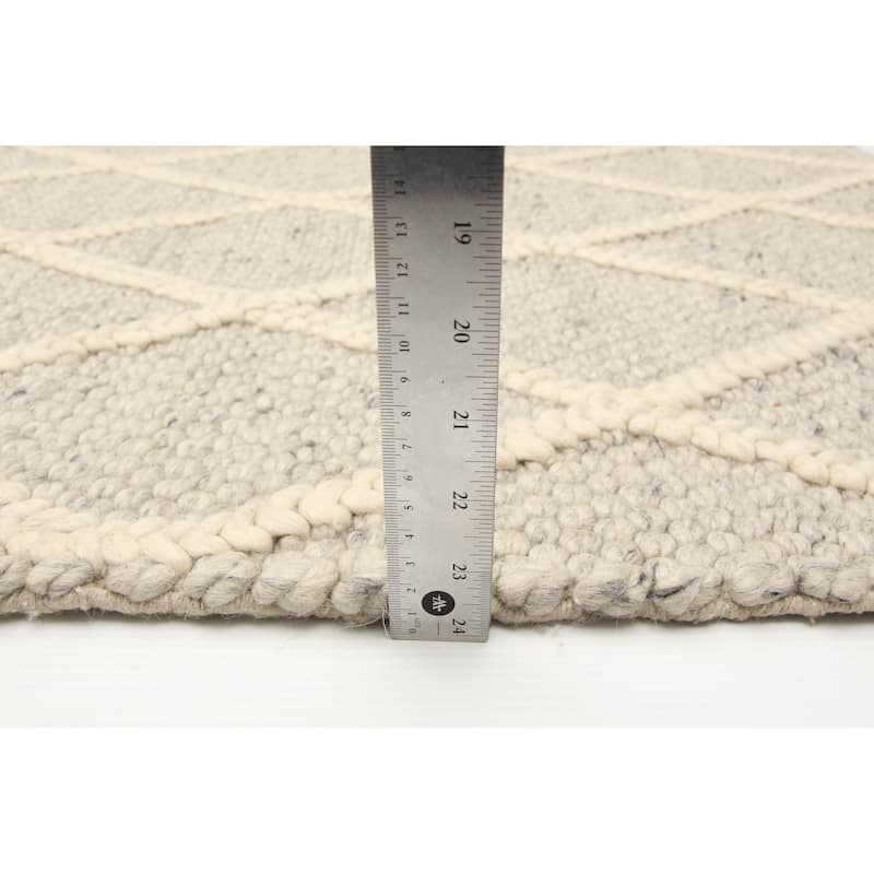 ECARPETGALLERY Braid weave Sienna Cream Wool Rug - 4'11 x 7'10