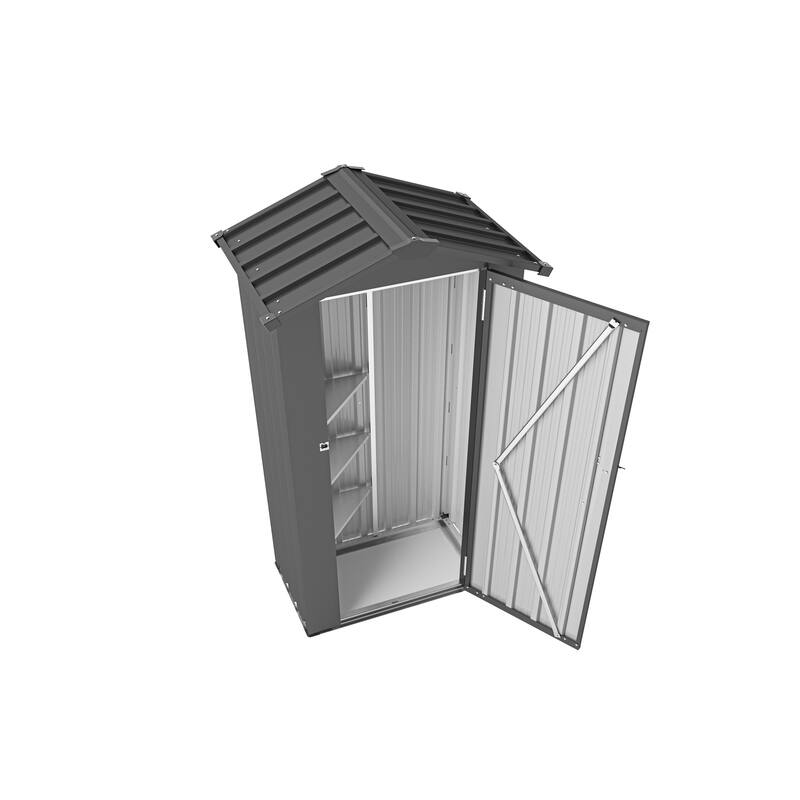2.5*1.4ft Storage Shed, High Quality Galvanized Iron Sheet, Waterproof Design, Reasonable Internal Space Planning, With Lock