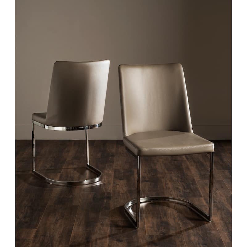 SAFAVIEH Felipa Mid-Century Modern White Dining Chair (Set of 2) - 18.5" x 22.3" x 33.5" - 19Wx22Dx34H - Taupe