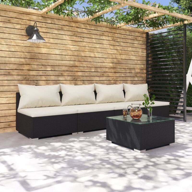 vidaXL Patio Sofa Sectional Sofa Couch Loveseat Outdoor Armchair Poly Rattan