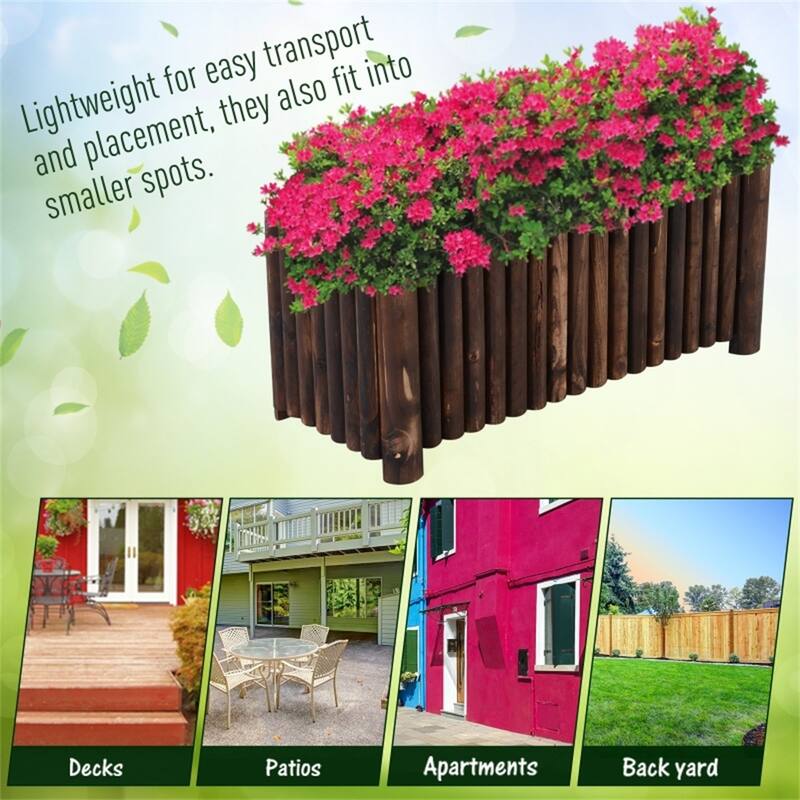 Natural Fir Wood Garden Planter Box 39 Inch Raised Bed for Vegetables Herbs and Flowers - 39.25" L x 16" W x 15.75" H