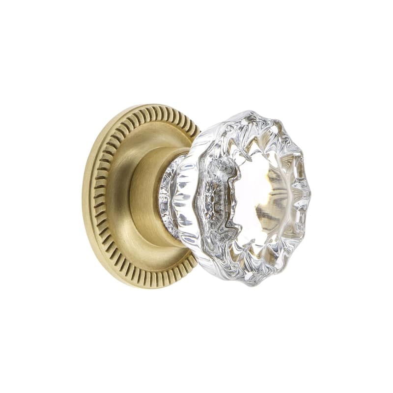 Grandeur VERS-CRYS-KNOB-NEWP Versailles 1-3/8" Vintage Fluted Crystal - Satin Brass