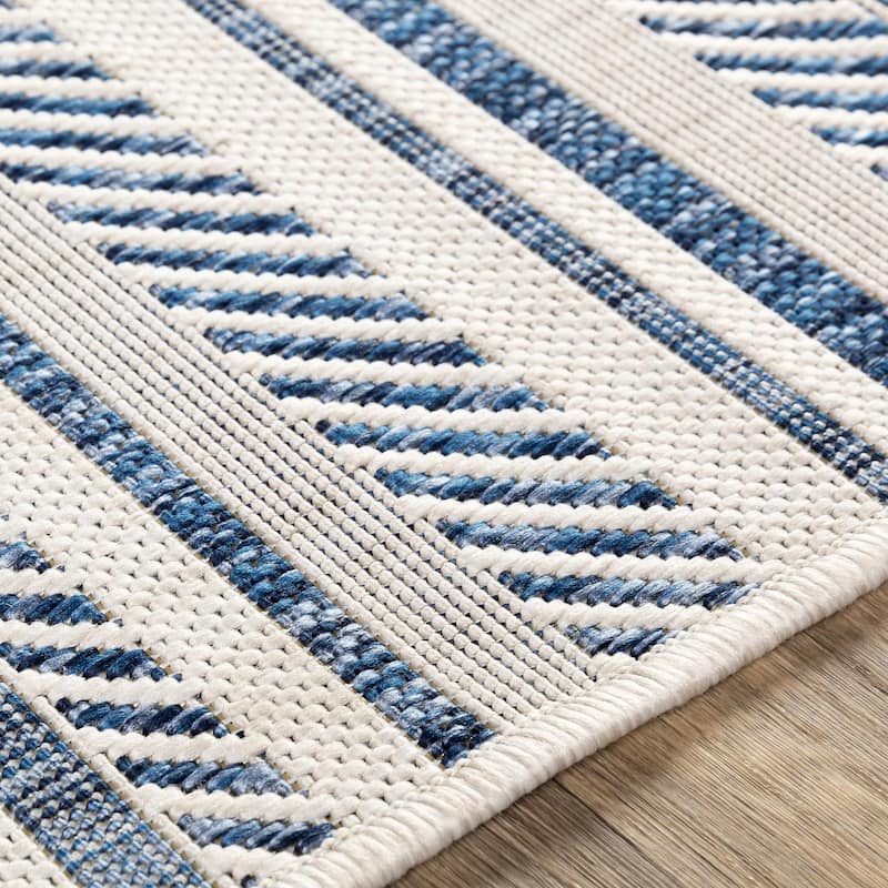 Livabliss Eagean Bohemian Stripe Outdoor Area Rug