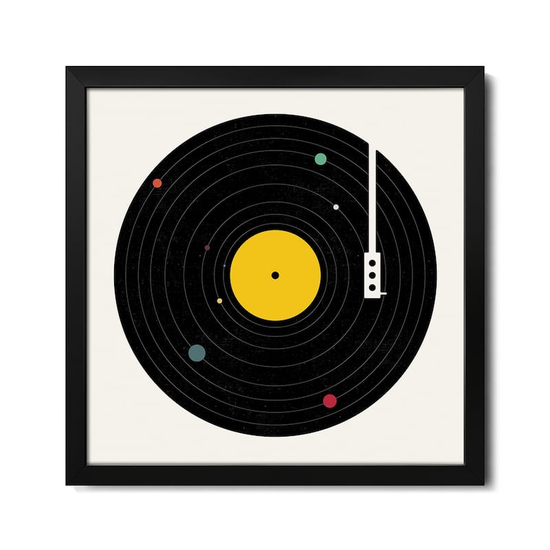 Music Everywhere Premium Framed Poster by Florent Bodart - Black - 24x24x1
