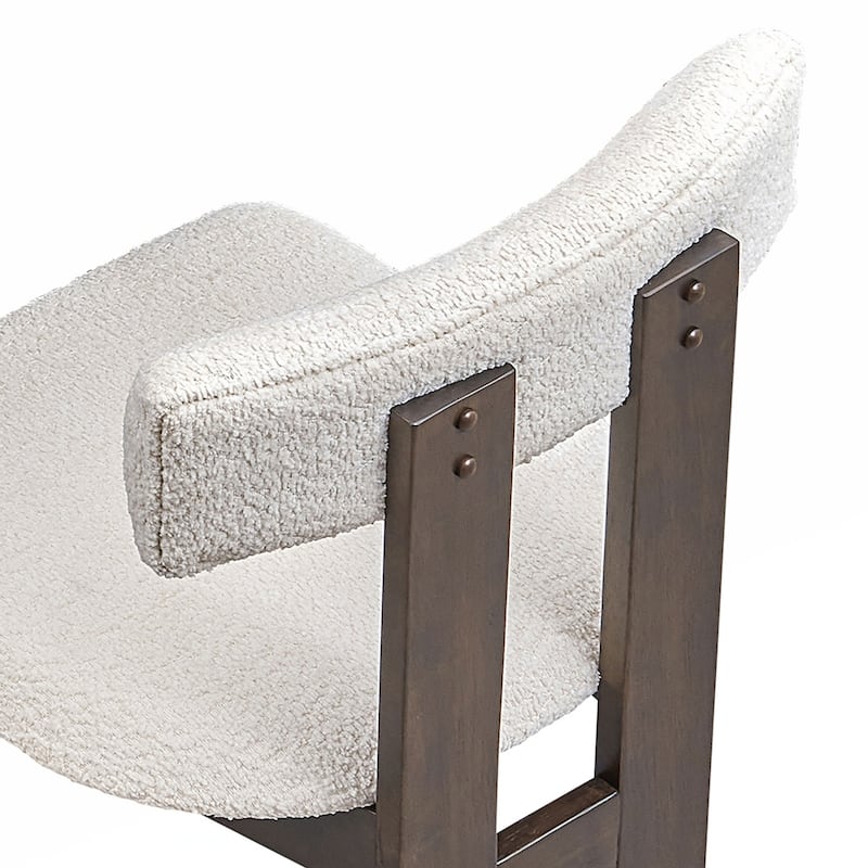 2PCS Wooden Boucle Dining Side Chairs