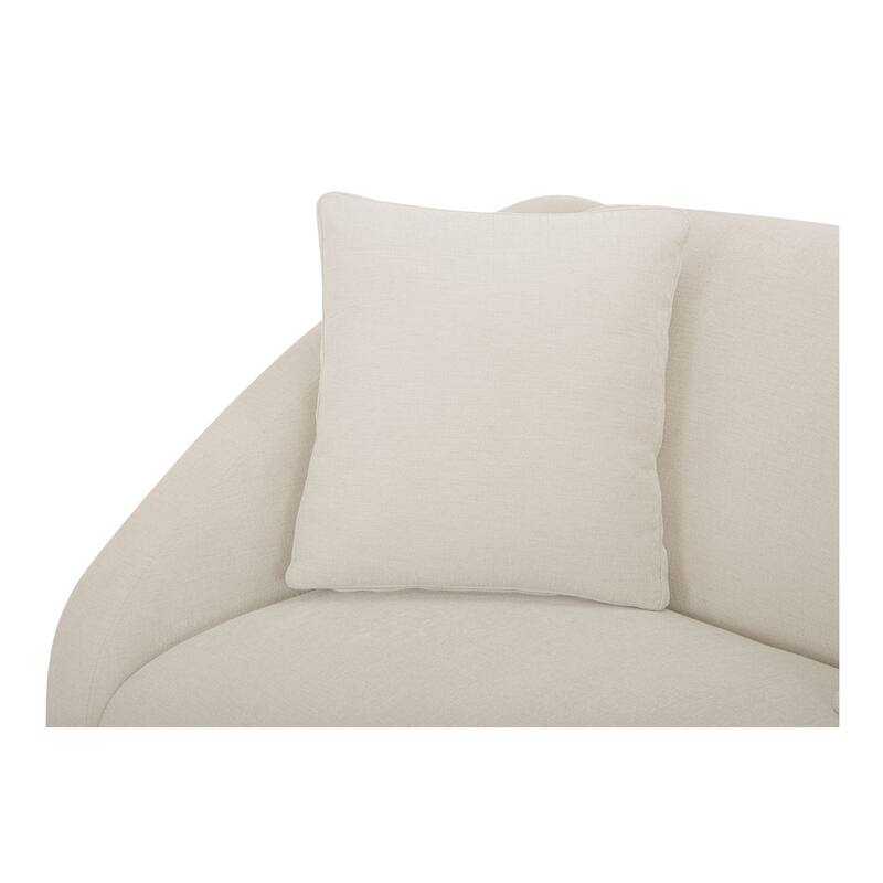 NADAAL STUDIOS Solace Left Arm Facing Modular Sofa, Deep Foam & Fiber Cushioning, Plinth Base, Two Toss Cushions, White