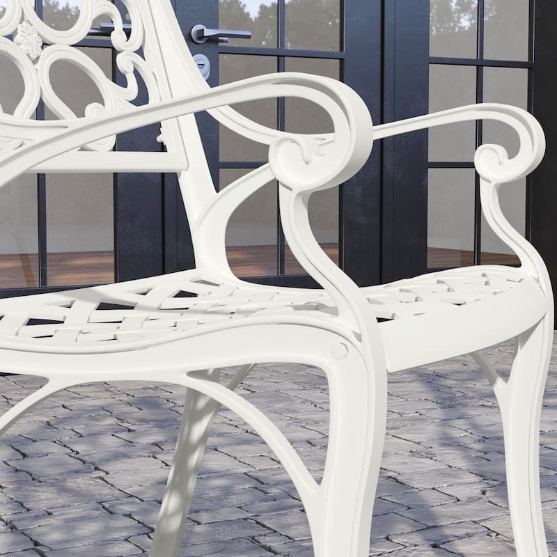 Sanibel White Aluminum 5 Piece Outdoor Dining Set - 48" x 29" x 48"
