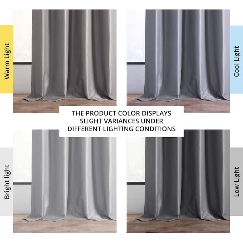 Exclusive Fabrics Textured Dupioni Faux Silk 84-inch Grommet Blackout Grommet Curtain (1 Panel) - 50 x 84