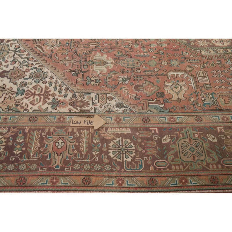 Handmade Geometric Tabriz Persian Vintage Rug Oriental Wool Carpet - 9'10" x 12'7"