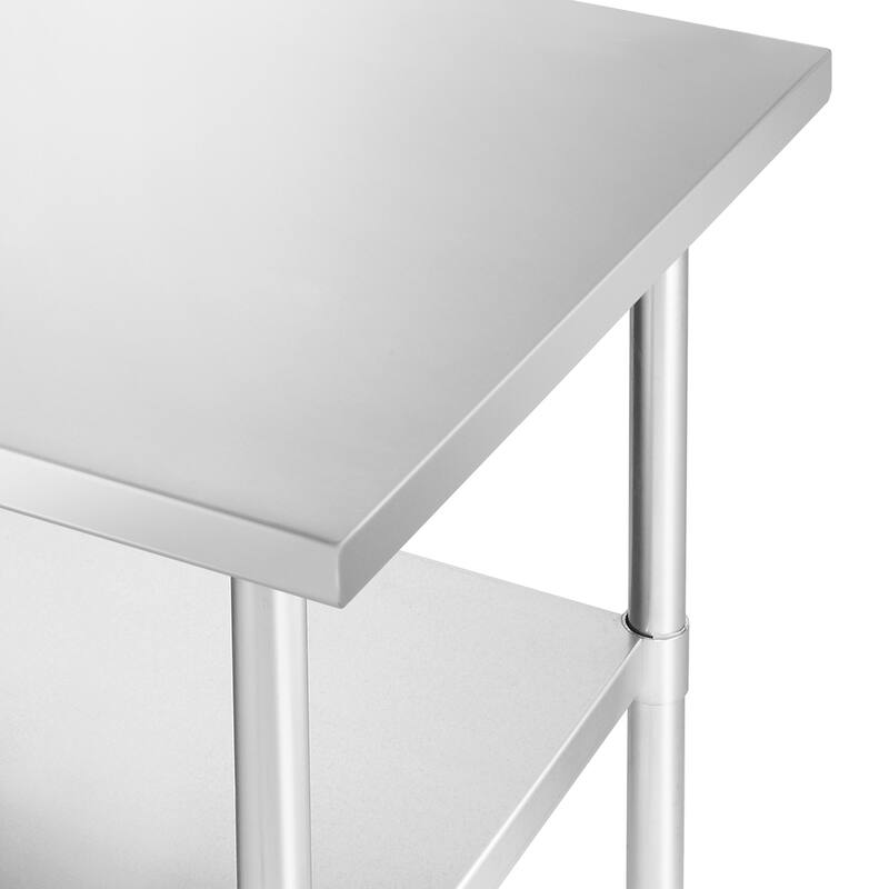 24 x 48in NSF Commercial Stainless Steel Prep and Work Table w Wheels - 24" x 48"