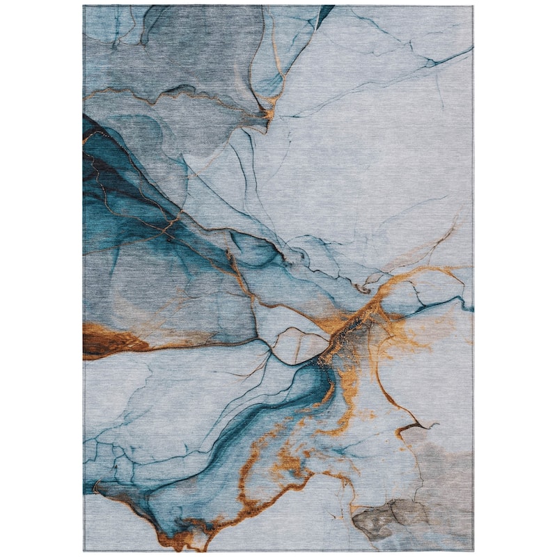 HomeRoots Abstract Modern Rectangle Outdoor Rug