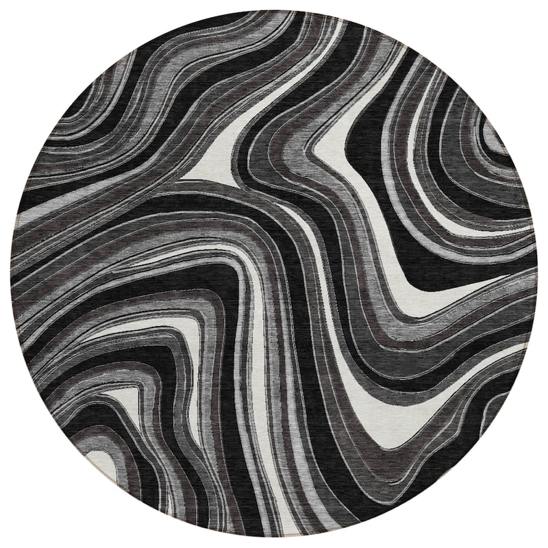 Machine Washable Indoor/ Outdoor Chantille Contemporary Abstract Rug