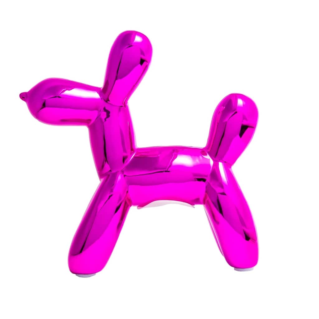 Interior Illusions Plus Hot Pink Mini Ceramic Dog Piggy Bank - 7.5" tall