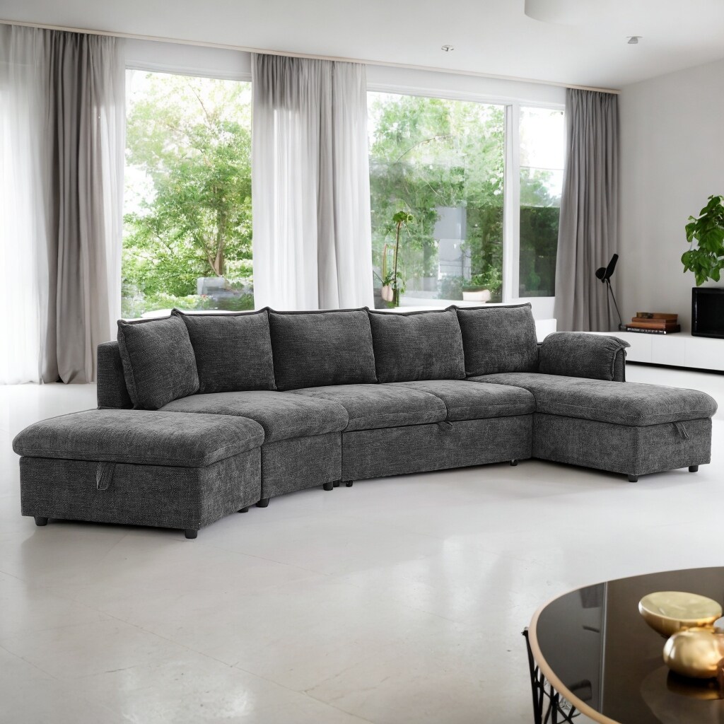Grey corner suite sofa discount