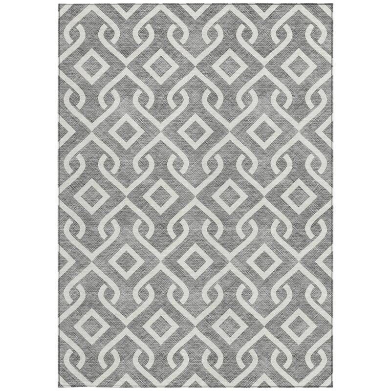 HomeRoots Geometric Transitional Rectangle Outdoor Rug