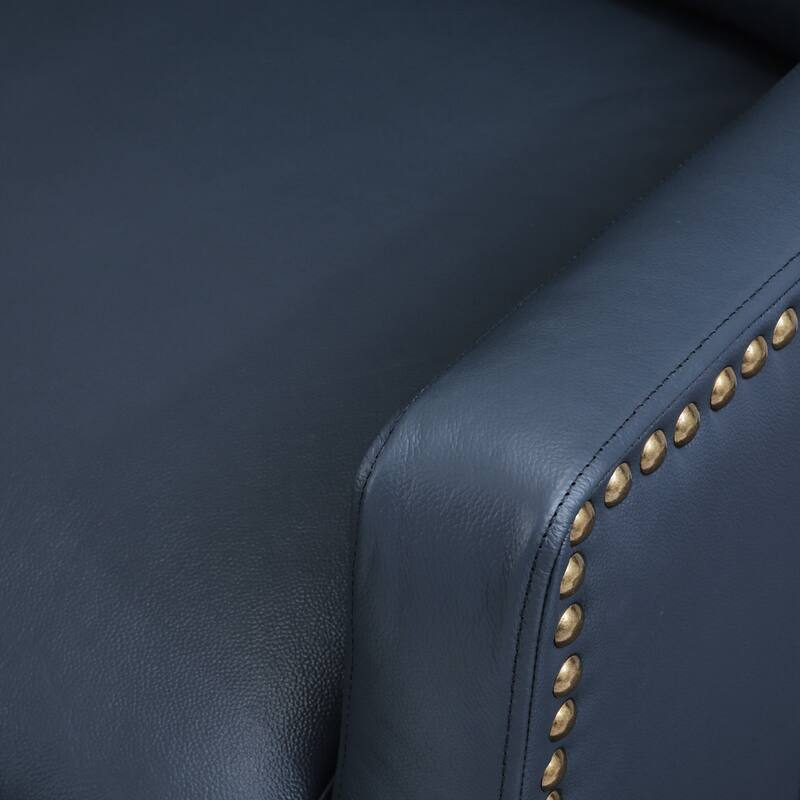 Modern Genuine Leather Recliner Chair Push Back Adjustable Recliner with Comfortable Arms