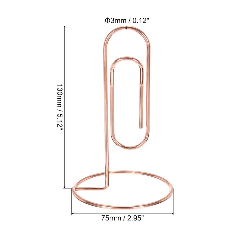 Place Card Holder, 4 Pack Memo Clip Holder Stand Paper Clip Shape - Rose Gold